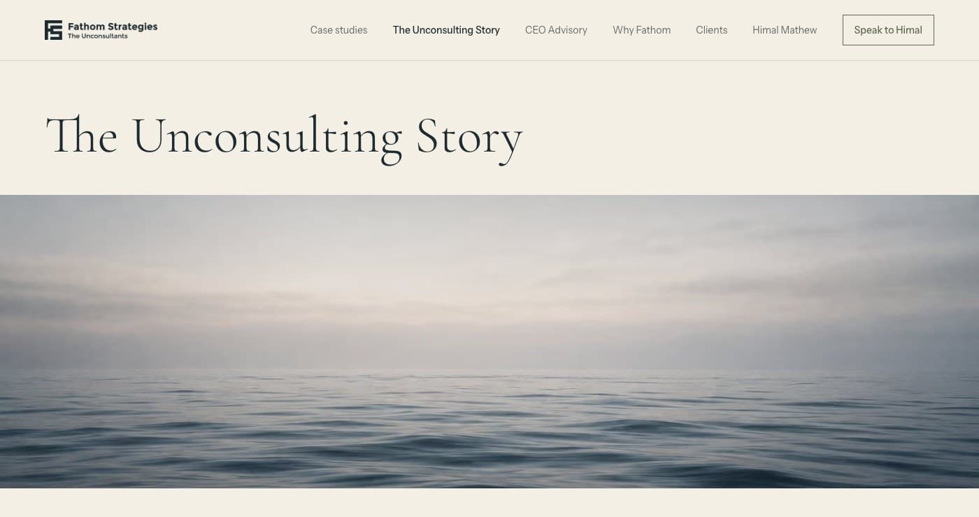 The Unconsulting Story gives the firm’s point of view room to unfold.